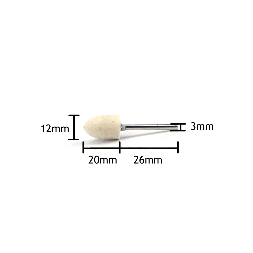 POLIWELL 10 قطعة مدبب مخروط طحن رئيس 3 مللي متر عرقوب ورأى التلميع عجلة الروتاري أدوات اكسسوارات للمعادن مرآة غرامة تلميع