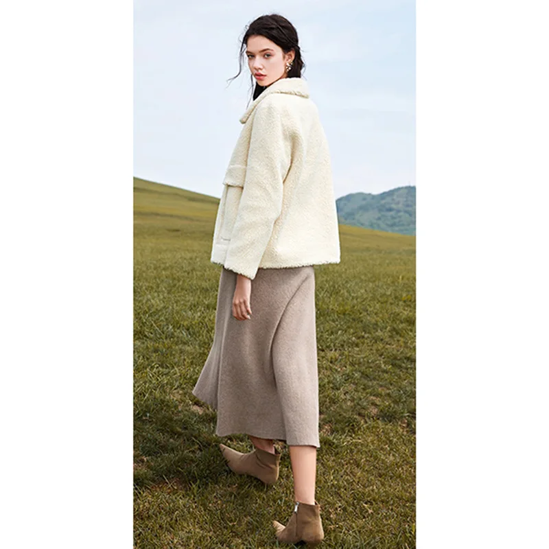 Boollili – manteau en vraie fourrure pour femme, veste 100% laine, vêtements pour femme, 2023 mouton, mouton, automne hiver, Tops en fourrure coréenne