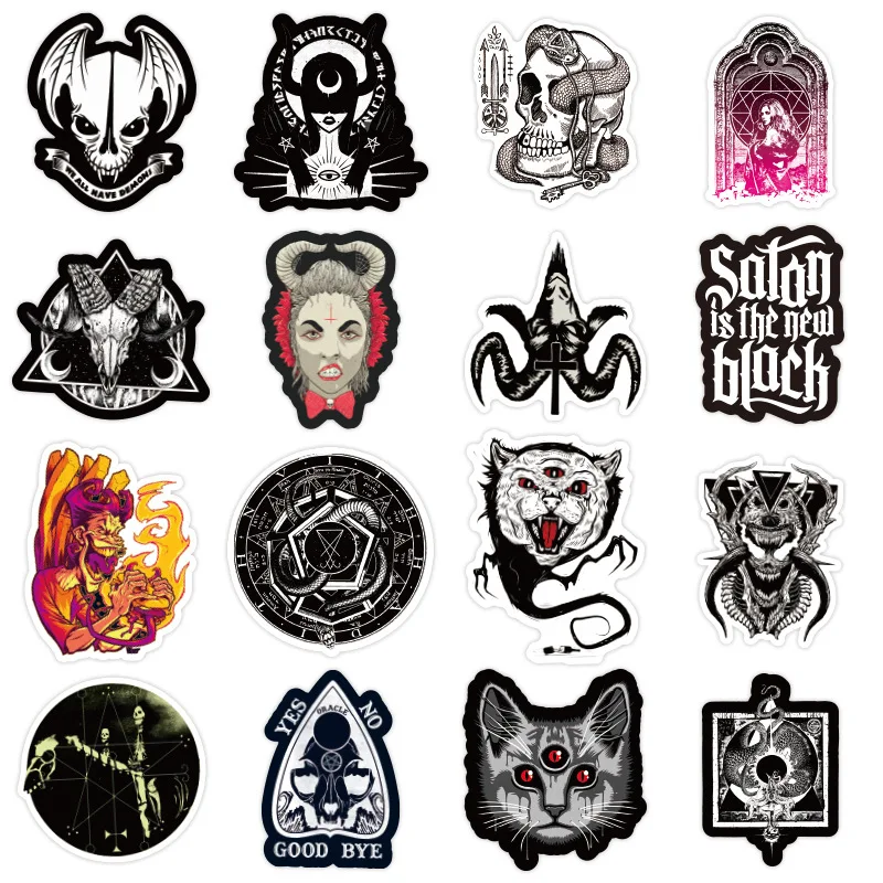 10/30/50PCS Witch Demon Gothic Series Horror Cartoon Stickers Skateboard Laptop Phone Bike Cool Graffiti Decal Sticker Kid Toy