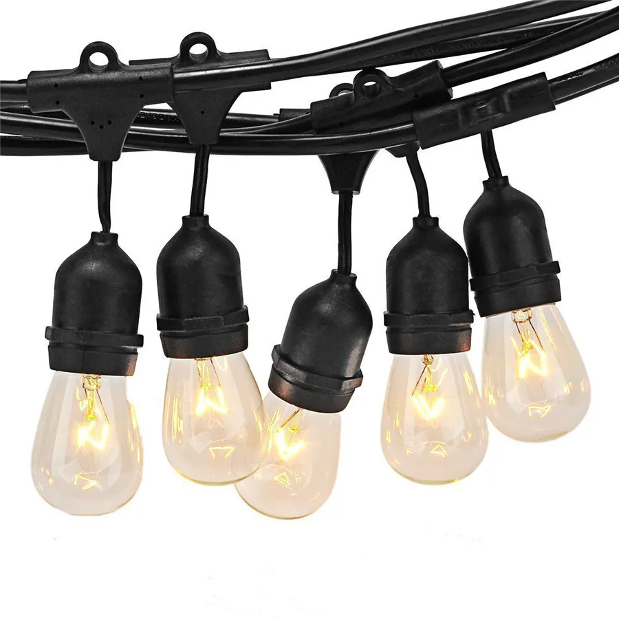 

S14 Outdoor 5/10/15M String Light Commercial Grade Strand Edison Bulbs Hanging Christmas Garland Light For Cafe Patio Bistro