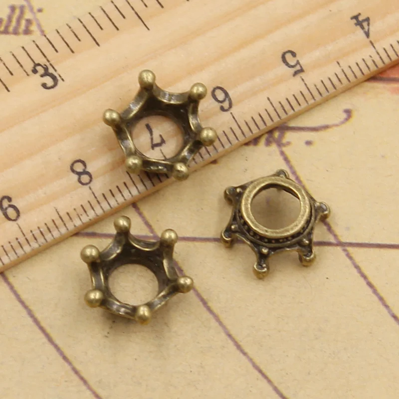 20pcs Charms Hollow Crown 13x6mm Tibetan Bronze Gold Color Silver Color Pendants Antique Jewelry Making DIY Handmade Craft