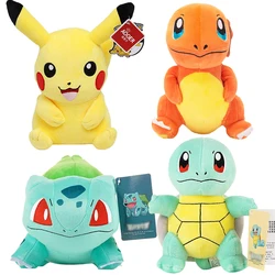 Brinquedo de pelúcia Pokémon com tag para crianças, boneca recheada de anime, presente para crianças, Charmander, Squirtle, Bulbasaur, Eevee, Pikachu, HQ