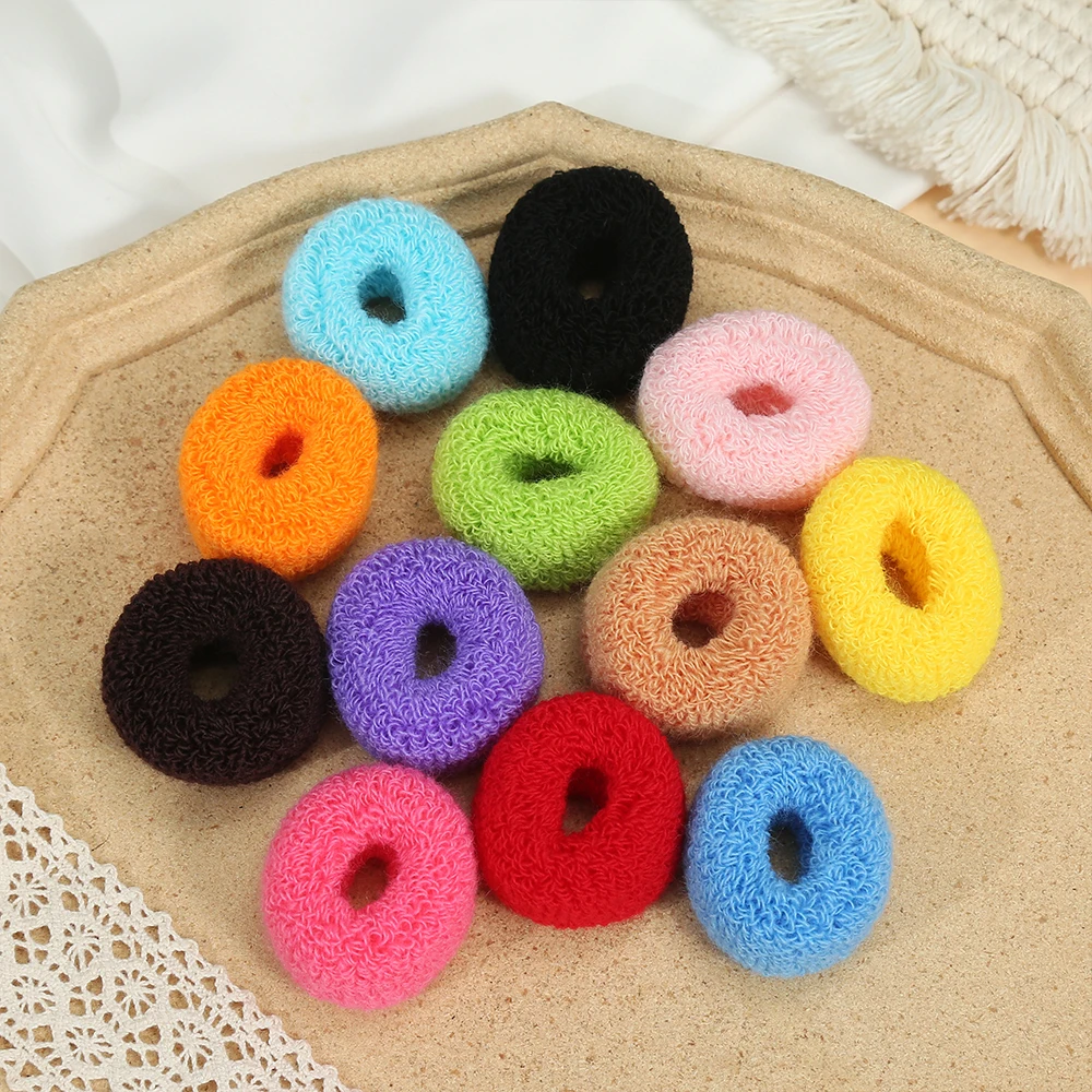 12pcs Cotton Elastic Stretchy Ponytailers Wide Thick Hair Ties Scrunchies Babies and Teens Fuzzy Hair Accessories for Girl