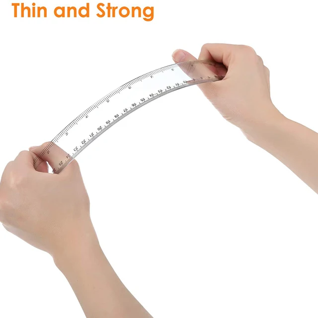 Transparent Plastic Ruler 6/8/12 Inch Standard/metric Rulers Straight Ruler Measuring Drawing For Student School Office Supplies 2