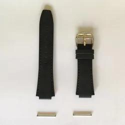 Original High Quality Black Genuine Leather Watch Strap Waterproof Sport Watch Band For Wristwatch I&W CARNIVAL Brand 589G Watch