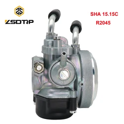 ZSDTRP Dellorto 15.15mm Motorcycle Carburetor Tomos SHA 15/15 Cable Choke 50cc Mini Dirt Pocket Moped Bike