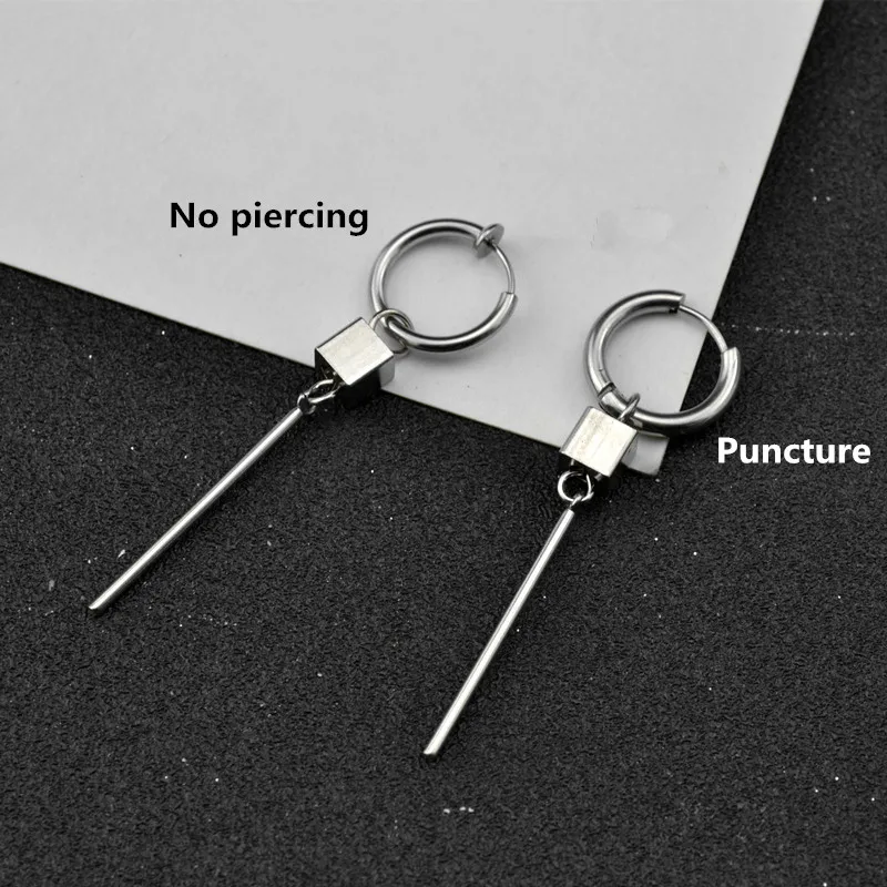 020 earring male Fashion Pop Jewelry male Bangtan men earring  Drop Earring For Women Vintage Long Men ear clip Geometric