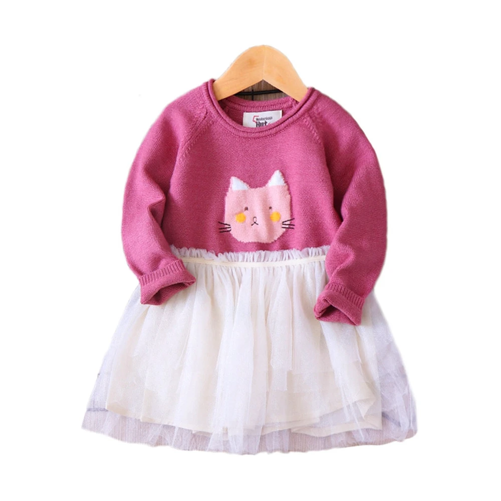 

Chumhey 2-8T kids girls knitted dress Spring Autumn Pullovers sweater Cute Animal Dresses Children's Clothing Girls Clothes 2 3