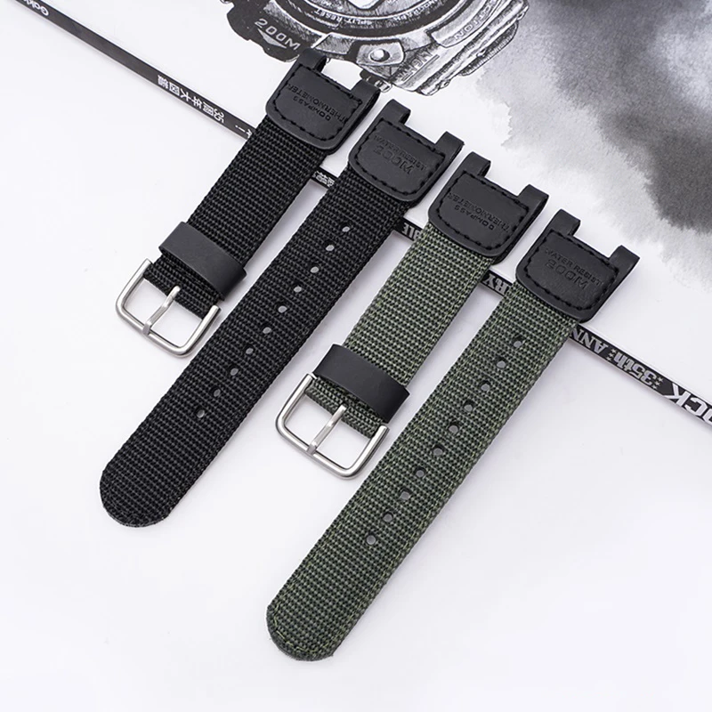 for Casio SGW-100 sgw 100 GW-3500B Military Green Nylon Watchband Waterproof Strap Replacement Driving Sport Watch Accessories