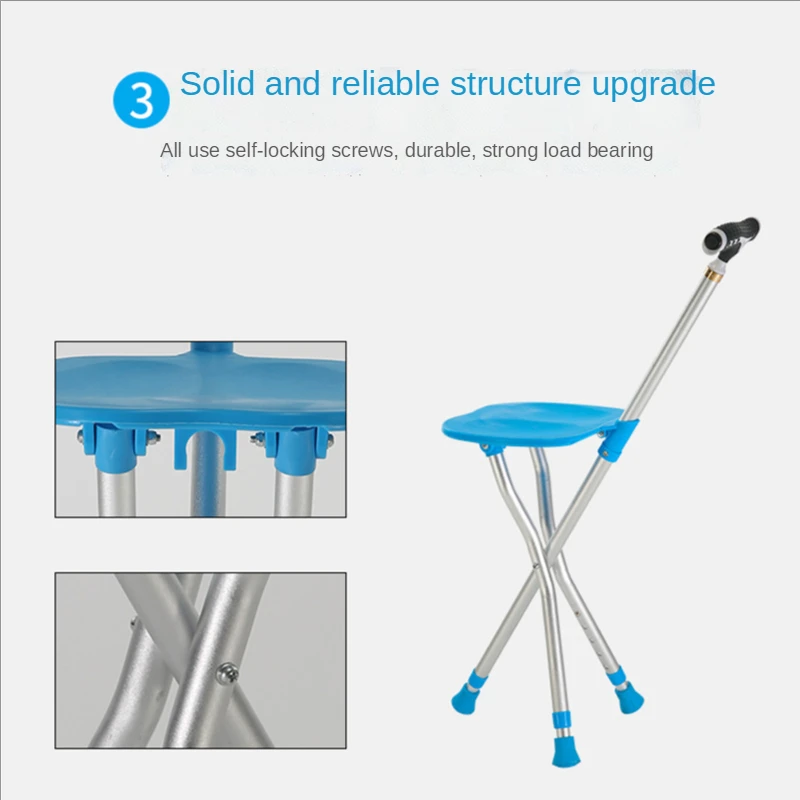 軽量アルミニウム合金杖スツール,折りたたみ式,杖スツール,三角形,高齢者向け,持ち運びが簡単