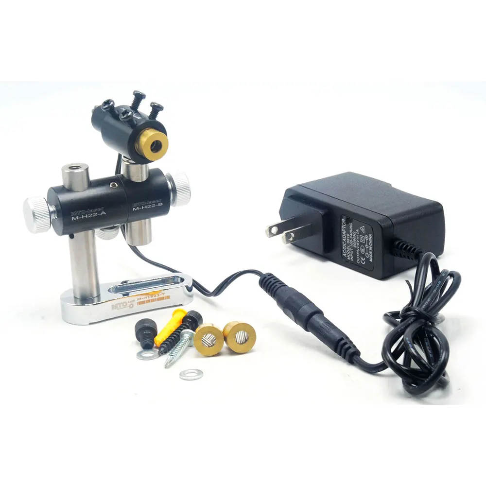 Stip/Lijn/Cross Focussable 100Mw 650nm Rode Lasermodule W 3-assige Houder & Adapter