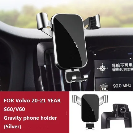 

Metallic Car Phone Holder Air Vent Mount Clip Clamp Car Phone Holder for Volvo XC60 S90 S60 Accessories 2016 to 2021 year