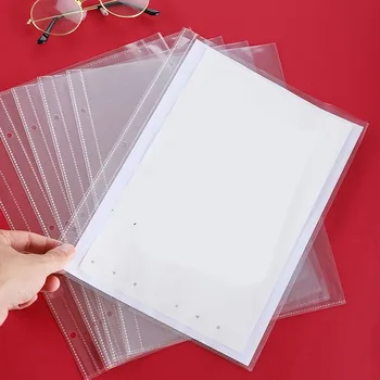 50Pcs 3หลุมภายใน Page Binder Photo หลวม Leaf เอกสารโปร่งใสกระเป๋า Binding โฟลเดอร์เครื่องเขียน