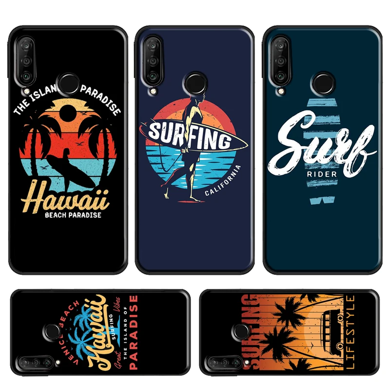 Surfing Hawaii Paradise Case For Huawei P30 Pro P40 P20 Lite Mate 20 Lite P Smart 2019 Z Nova 5T Honor 50 10i 8X 9X