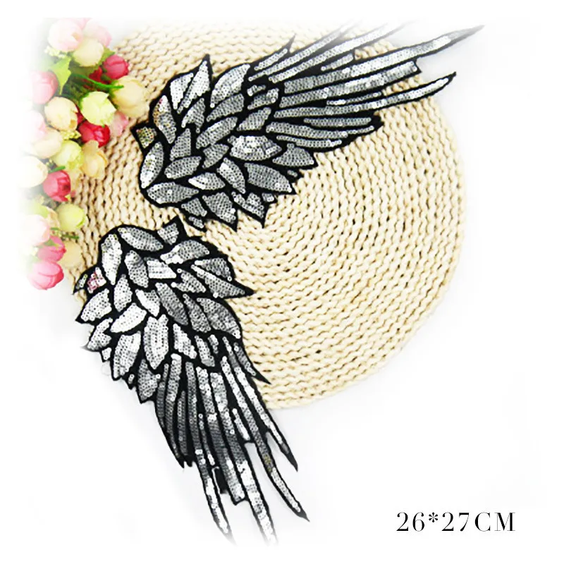 New Arrival Exquisite Sequins Angel Wings Sew-On Patch T-Shirt Applique Embroidery Patch Clothing Accessory Backpack Patches