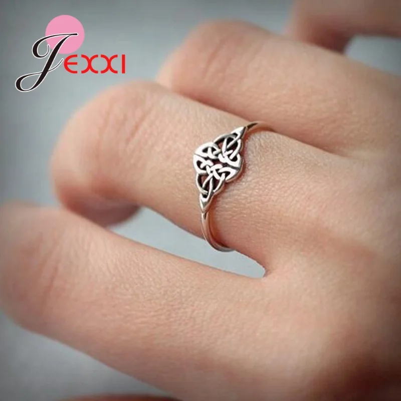 Hot Fashion 925 Sterling Silver Chinese Knot Rings Women Girls Lady Fashion New Year Jewelry Best Wish Rings For Sale