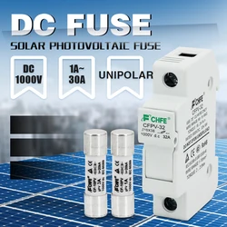 Photovoltaic Fuses 1000V DC Fuse Holder 10x38 GPV PV Solar Fuse System Protection Electrical Equipment Supplies Home Improvement