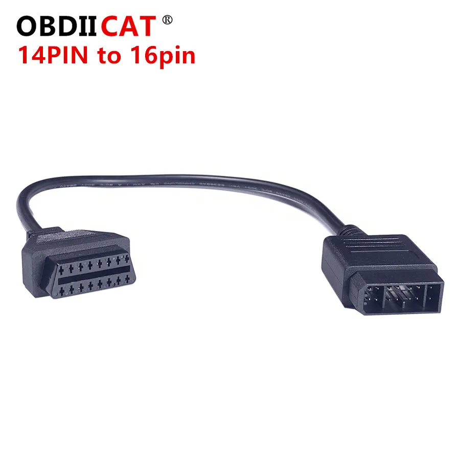 Wholesell Welcomed For Nisan OBD Cable 14Pin Male to OBD OBD2 OBDII 16 Pin 16Pin Female Car Diagnostic Adapter Converter Cable