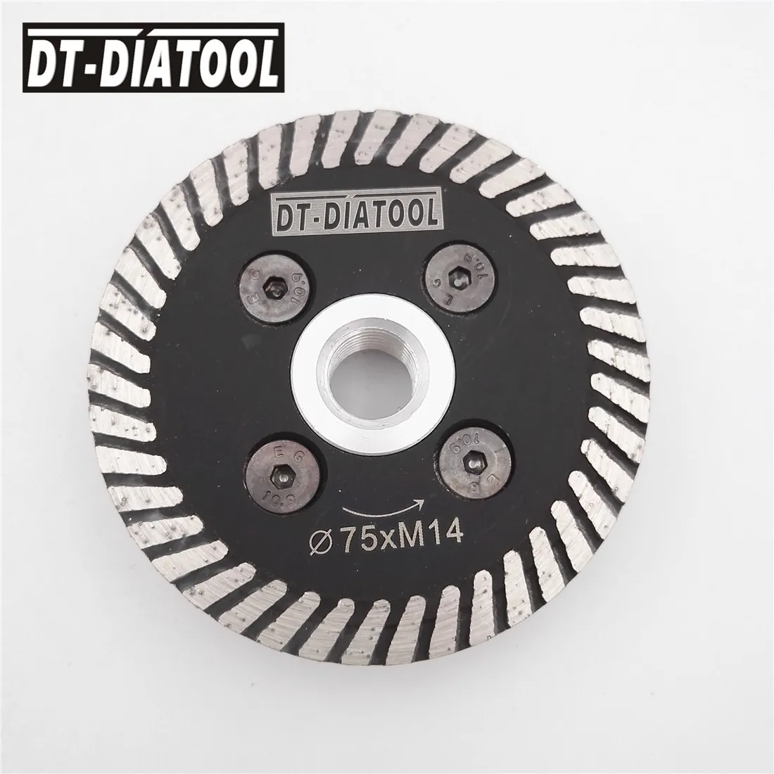 DT 1pc 75MM Hot pressed mini turbo diamond blades with removable M14 flange and 1pc 75mm blade