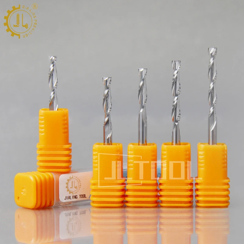 JIALING 1PC CNC Two Flutes Cutting Tools Brazed MDF Solid Carbide End Mills