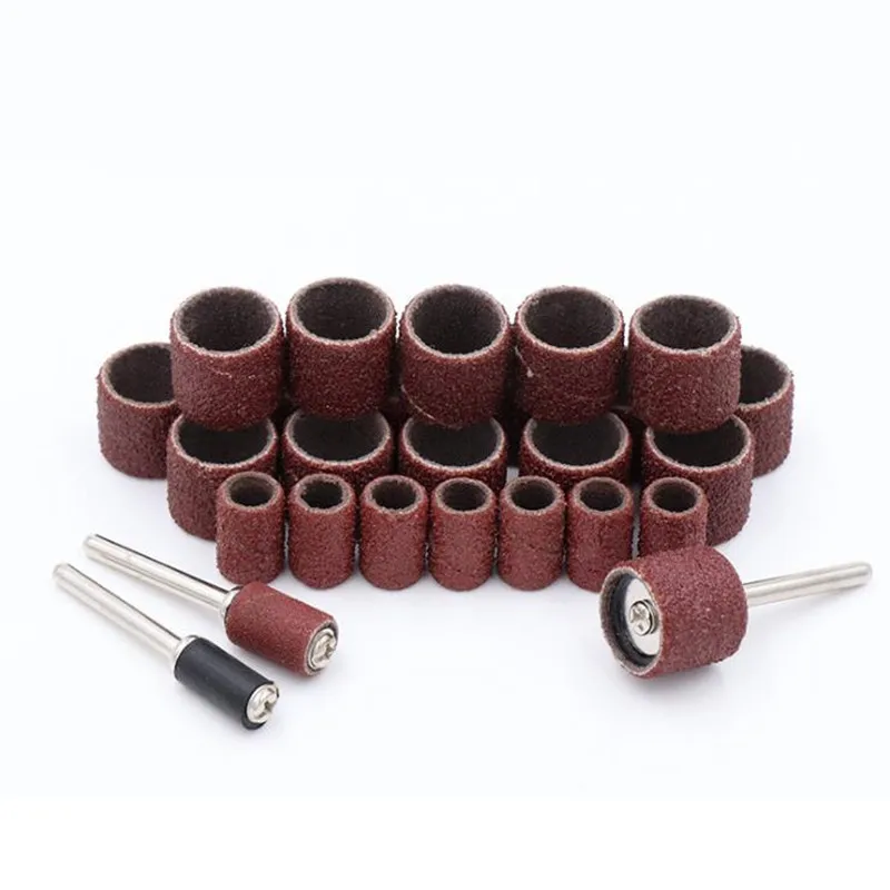 102pcs/set 80 120 180 240 320 400 600 Grit Drum Sanding Kit 1/2 1/4 Inch Sand Mandrels Fit for Dremel Nail Drill Rotary Tools