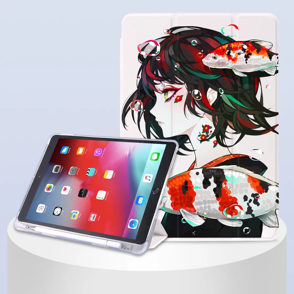 Anime Girls for iPad Case Air 4 Mini 5 With Pencil Holder 10.2 8th 2020 7th 6th 12.9 Pro 11 2018 Air 2 Cover 10.5 Air 3 Funda