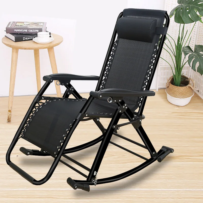 Folding Recliner Adult Rocking Chair Home Nap Sandal Chair for The Elderly Balcony Leisure and Easy Backrest Convenient Chair