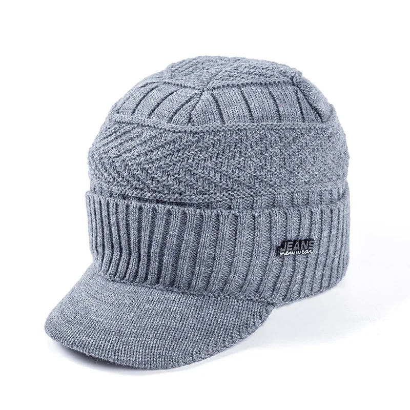 Unisex Warm Winter Hats Stylish Add Fur Lined Soft Beanie Cap With Brim Thick Winter Knitted Hats For Men & Women Dropshipping, image 3