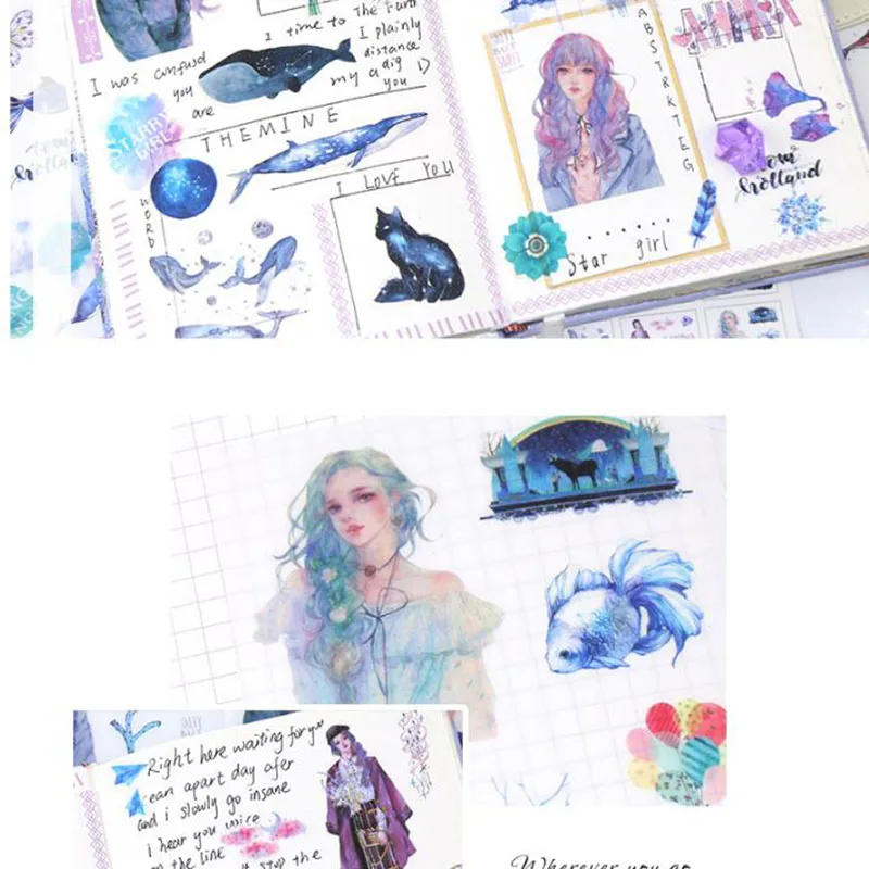 6 шт./упаковка, детские наклейки «Звездная девушка»