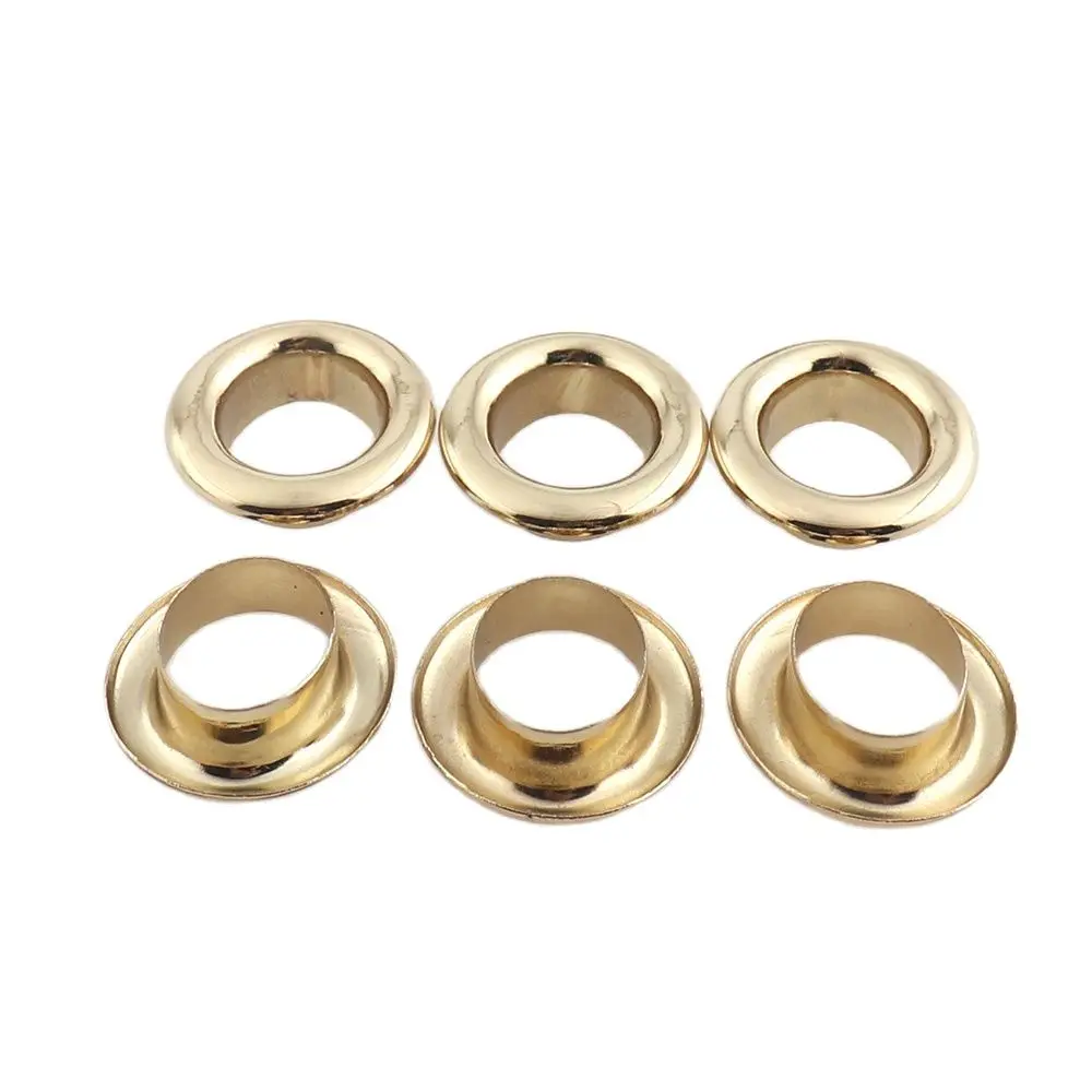 Metal Oval Light Gold Color Eyelets  Inner Dia.15mm(5/8\'\') Grommets for Leather Craft Bags Webbing Hole Clothes DIY Accessories