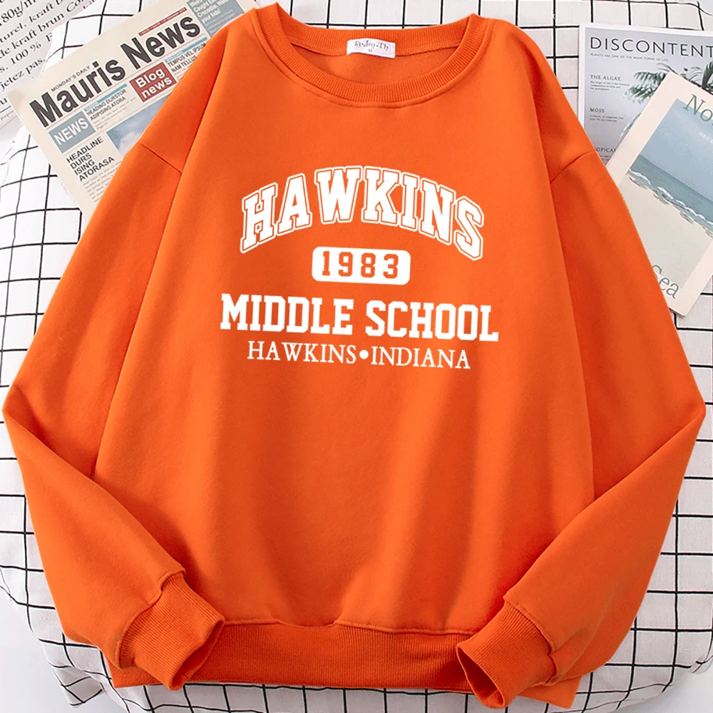 Hot sale Brand 1983 Middle School Print Sweatshirts Men Autumn Fleece Oversized Hoodie Crewneck Hip Hop Clothes Warm Hoodies