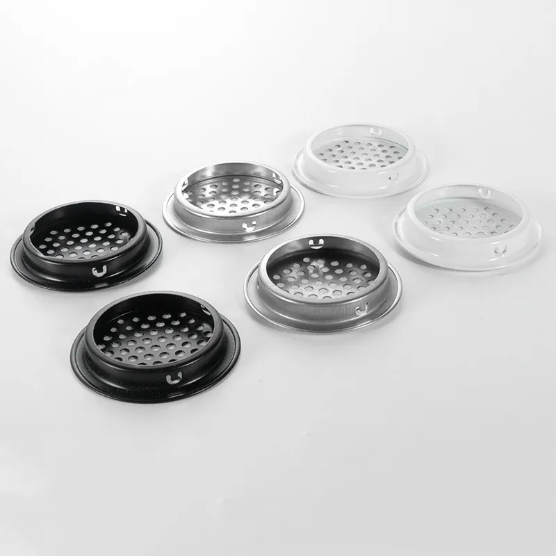 12pcs armadio tondo foro a rete in acciaio inox sfiato aria copertura feritoia griglia sistemi di ventilazione decorazione accessori guardaroba