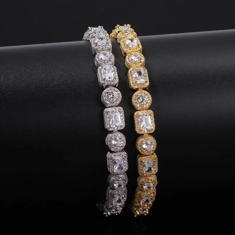 

Luxuryirconia Tennis Bracelets Iced Out Chain Crystal Wedding Bracelet for Women Men Gold Silver Bracelet Jewelry