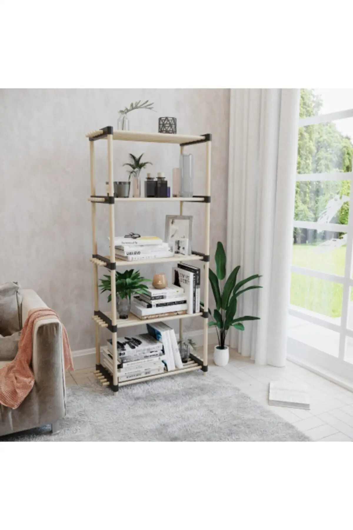 Kayu Modular 5 Rak Fonkisyonel Düsseldorf Seo-8160