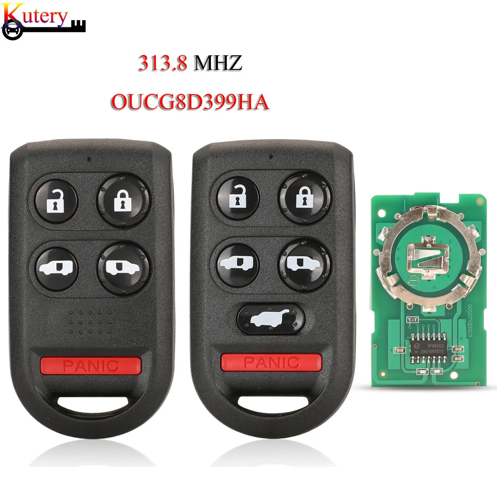 

jingyuqin OUCG8D399HA Remote Smart Car Key For Honda Odyssey Touring EX EXL 313.8MHZ 5/6Buttons Keyless Go 2AOKM-HD399