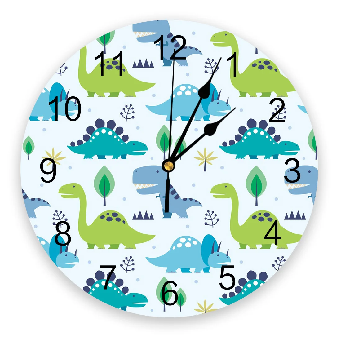 Color Dinosaur Cartoon Kawaii Wall Clock Modern Bedroom Art Clocks Personality Living Room Fashion Wall Watch