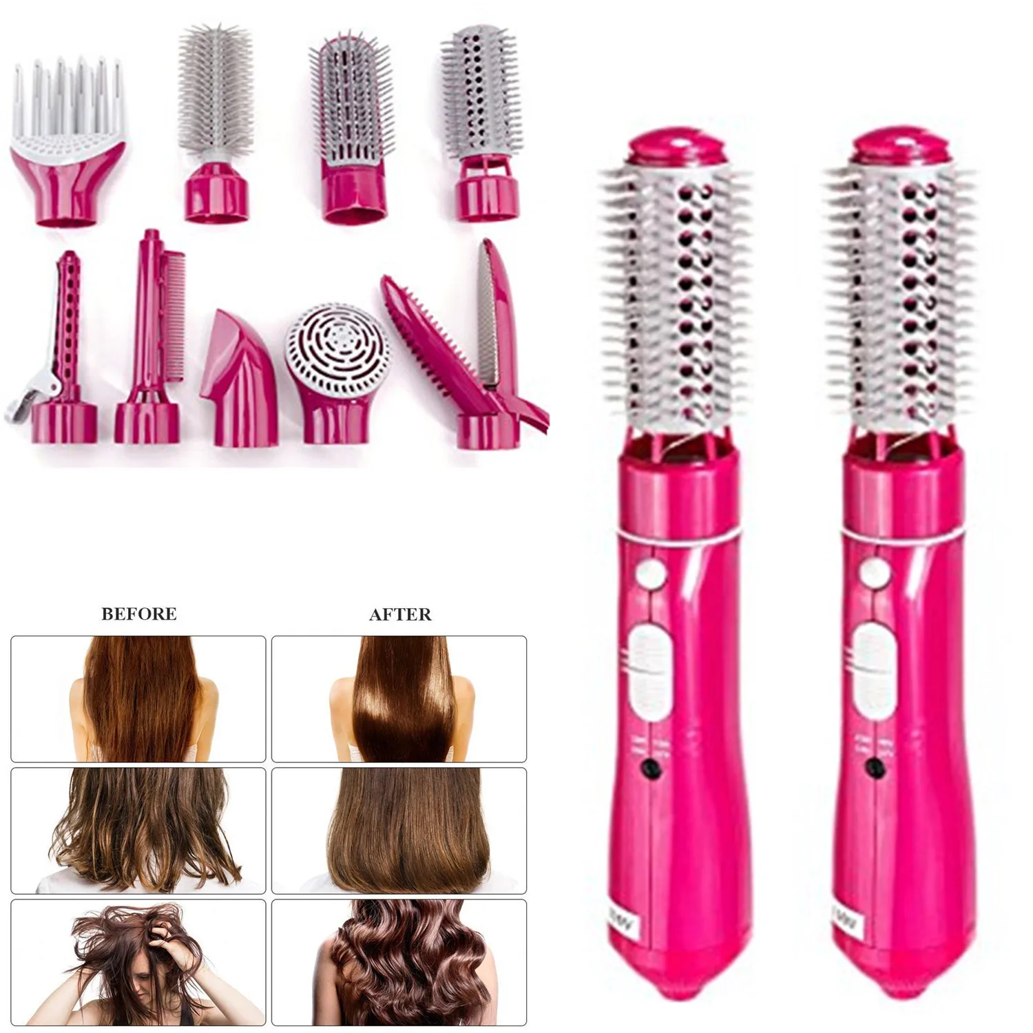 

10 In 1 Hair Dryer Blow Dryer Brush One Step Hot Air Sryler Comb Hairdryer Electric Curler Curling Iron Hair Straightening Brush