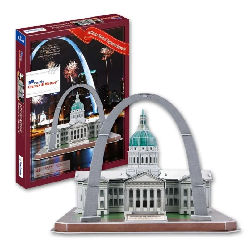 Jefferson National Expansion Memorial US 3D Paper Puzzle Building Model Toy World Great Architecture Friend Boy Girl Travel Gift