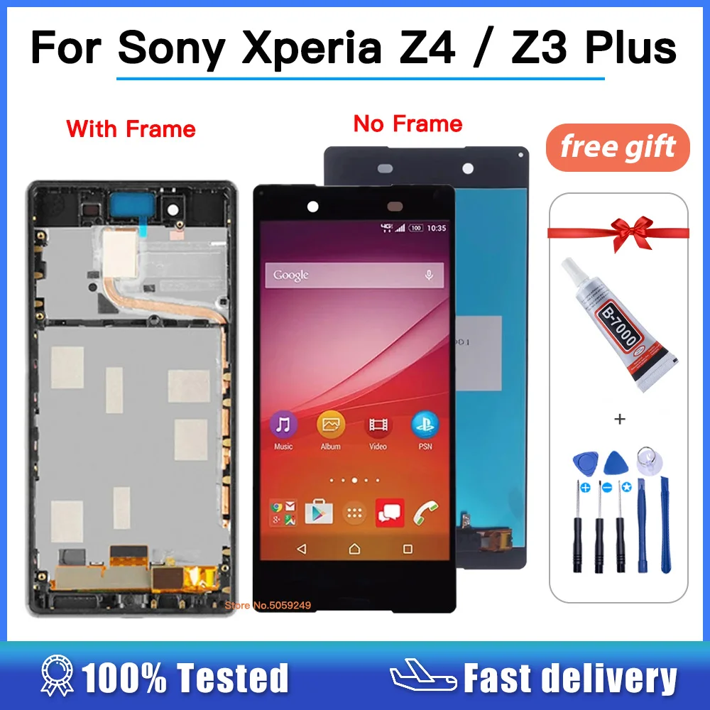 high quality 5.2'' Tested For Sony Xperia Z3 Plus E6553 E6533 E5663 LCD Display Touch Screen Digitizer Assembly For Sony Z4 Z3+