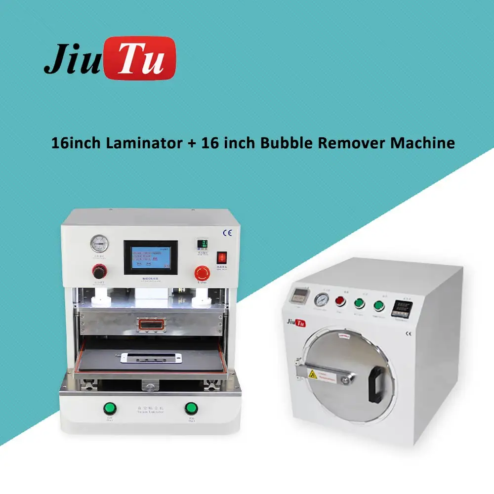 Jiutu Smartphone Tablet LCD Repair Machine Set Undet 16inch Vacuum OCA Laminator Bubble Remover Machine Set