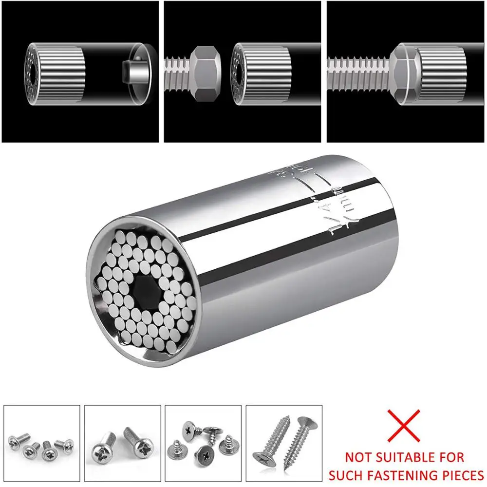 Universal Socket Professional Tools 9-27mm torque wrench set head key sleeve socket Ratchet Spanner Power Drill Hand Tools