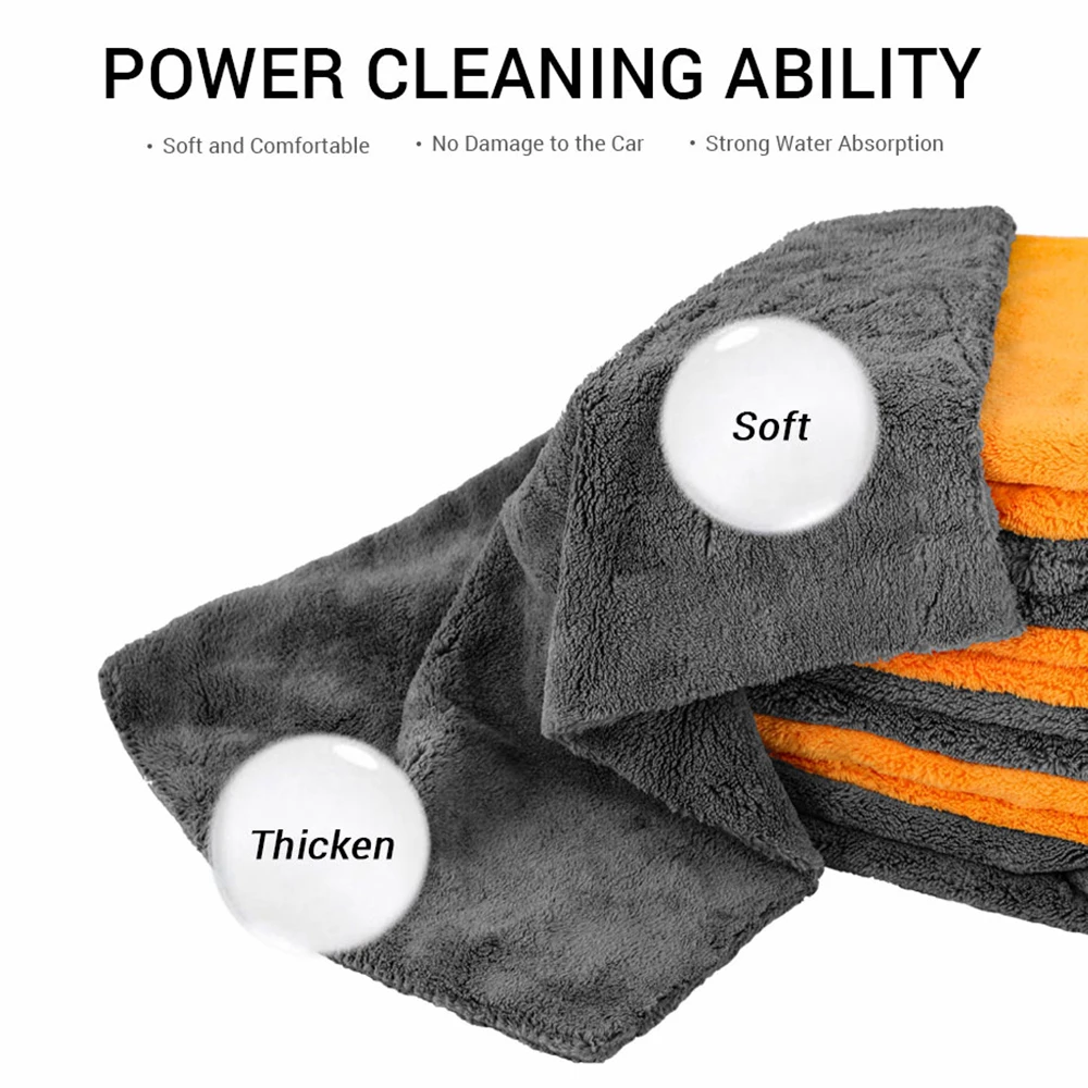 Extra Microfiber Towels Car Washing Rag Multipurpose Plush Microfiber Edgeless Cleaning Towel Car Detailing Cleaning Cloth