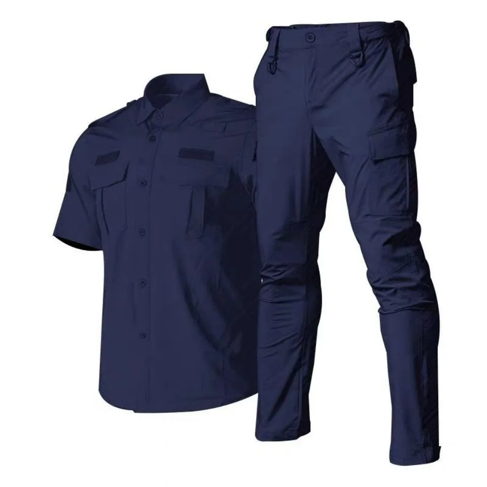 Quick-drying Strech Flexible Fabric Training Uniform Security Uniform Black Navy Blue Police Suit For Men Workwear Men Winter