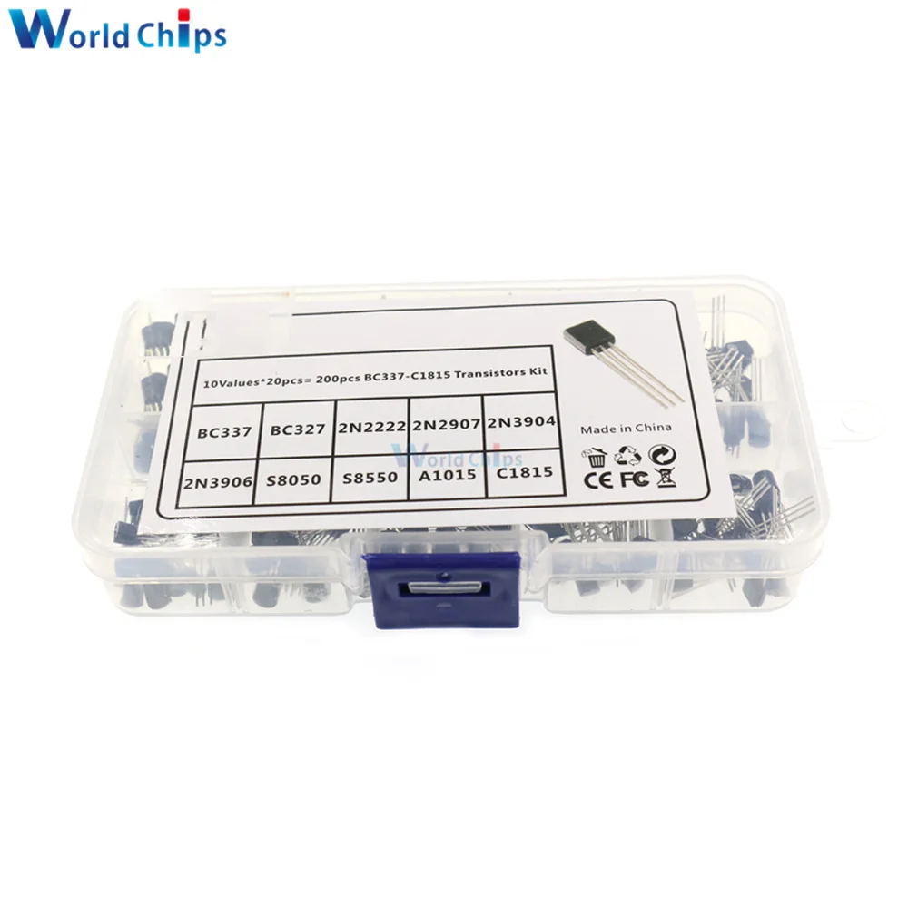 Kit de sortimento transistor de 200 tamanhos com 10 para-92, bcpisca-pisca, 2 polegadas, 2 polegadas, mbps, 2 polegadas, s, s, 50, s8550, a1015, c1815, pnp/npn