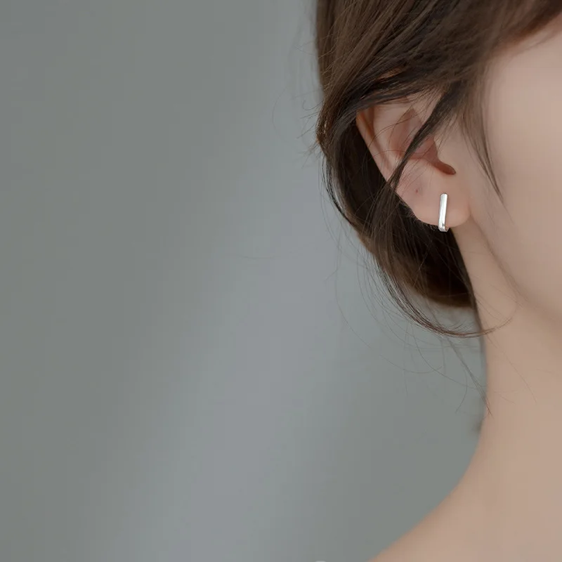 La Monada Hook Women Earrings Silver 925 Stud Fine Jewelry Minimalist Pierced Ears Small Silver 925 Stud Earrings For Women