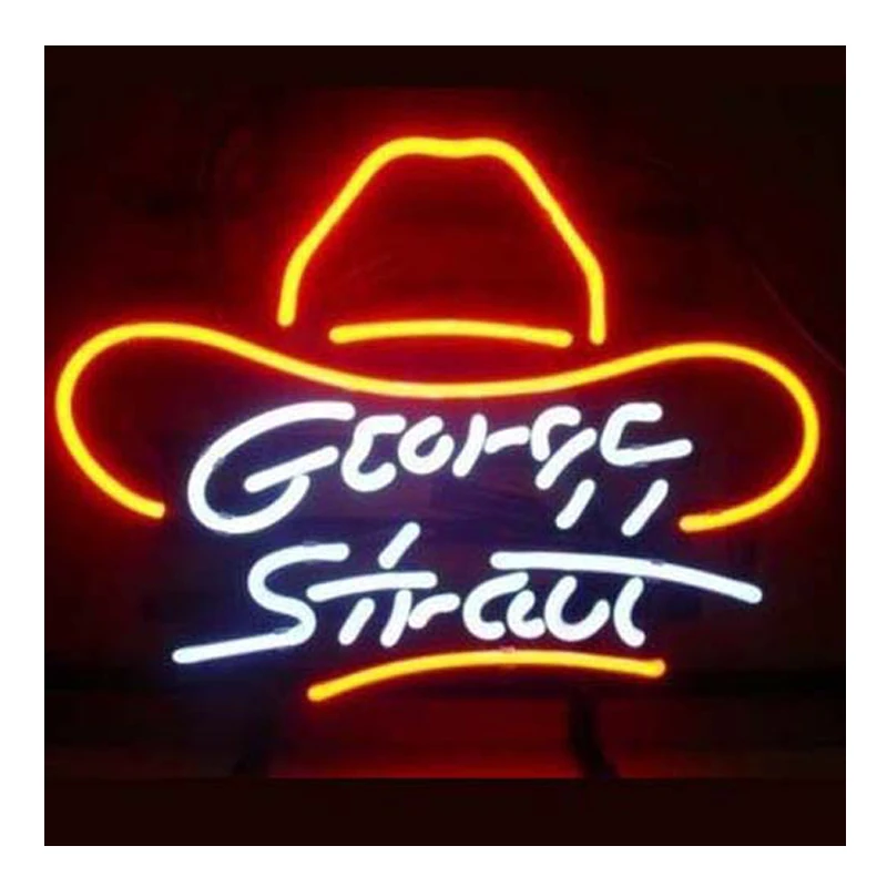 Cowboy Hat Neon Light Sign Custom Handmade Real Glass Tube Music Singer Beer Bar Store Room Decoration Display Lamp  17