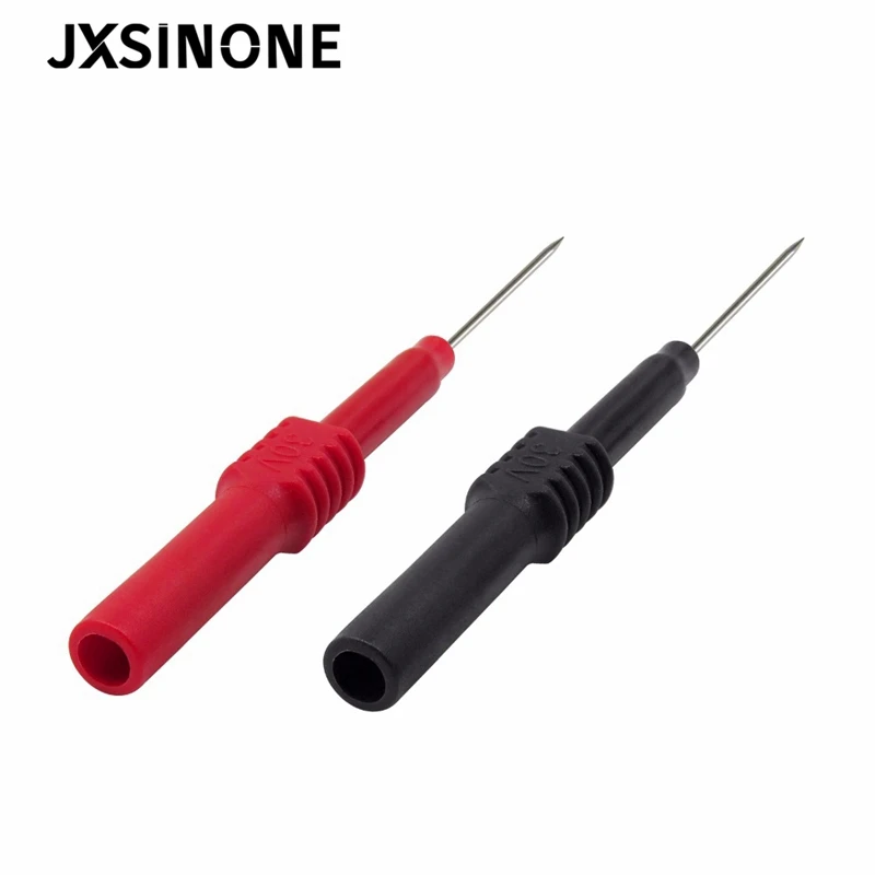JXSINONE P5009-aguja de perforación de aislamiento de PVC suave, multímetro no destructivo, sondas de prueba, rojo/Negro, 4 Uds.