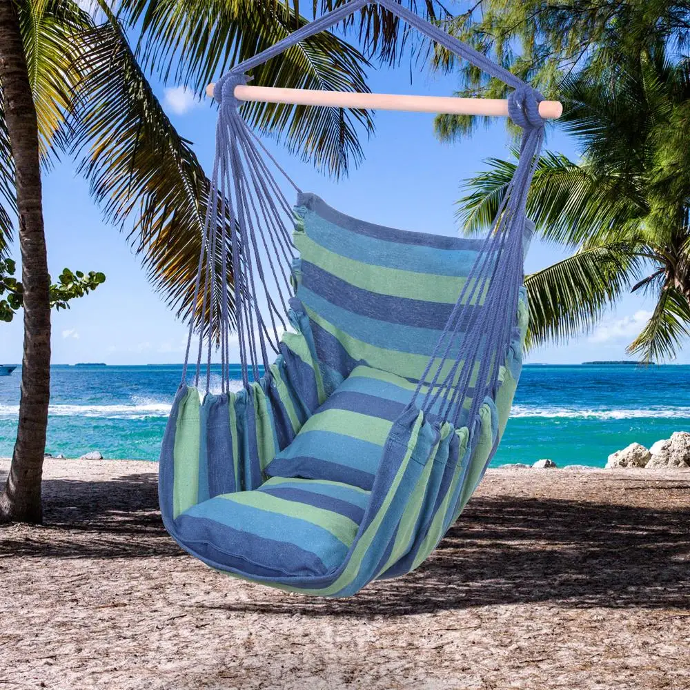 Hammock Swing Chair Hanging Rope Chair Portable Porch Seat for Indoor Outdoor US Warehouse Drop Shipping Available