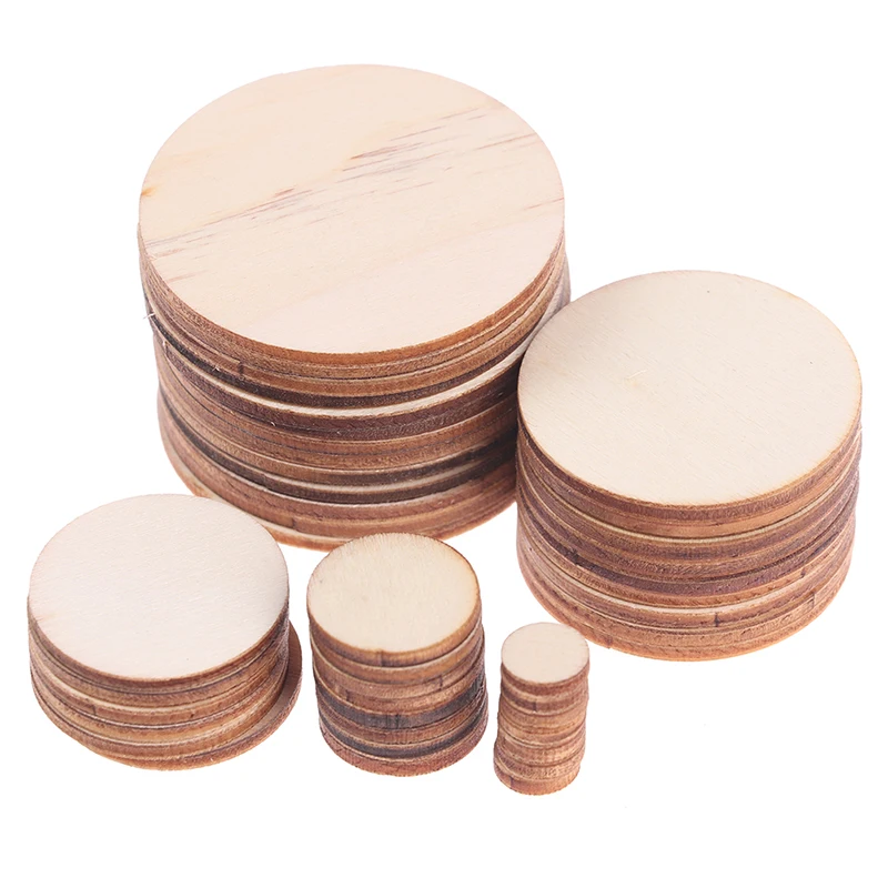 Natural Pine Round Unfinished Wood Slices DIY Accessory Wood Crafts Wedding Birthday Xmas Ornament Decor