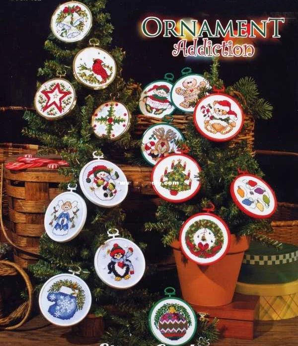 Kit d'ornements de chœur de Noël, décorations d'arbre de Noël, kits de point de croix, ensemble de broderie au point de croix, ornement de festival, GUA010